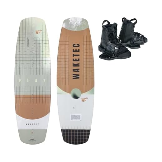 WAKETEC Wakeboard-Set Play mit Moto Bindung, Package für Anfänger und Fortgeschrittene, 134 cm 139 cm, leicht zu Fahren, Körpergewicht 40-85 kg, Kinder Erwachsene Einsteiger, Größe:S-M, Länge:134 cm