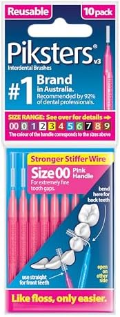 Piksters Interdental Brushes (10 Pcs/Pack, Size 00 (Pink)) (Pack of 2)