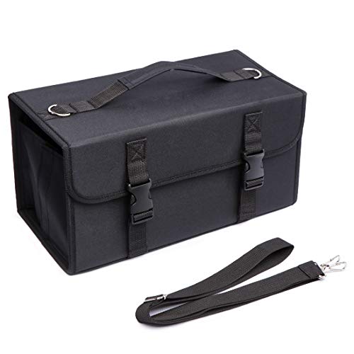 Image of YOUNGCOL 120 Slots Marker Case Marker Holder for Primascolor Markers and Copic Sketch Markers Lipstick Organizer (Black)
