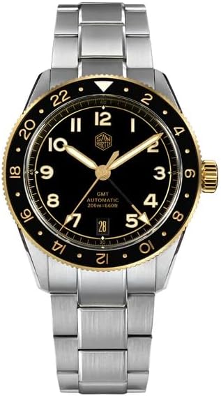 San Martin Watches for Men - NH34 Movement Automatic Dive Watch SN0140W 38mm Mens Watch 20Bar Waterproof Sapphire Crystal Luminous Mechanical Wristwatch