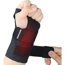 Compression Wrist Brace for Men and Women, Recovery Night Wrist Sleep Support Brace - Adjustable Support Splint for Wrist Pain, Carpal Tunnel, Arthritis, Tendonitis Black, Left Hand, Large/X-Large