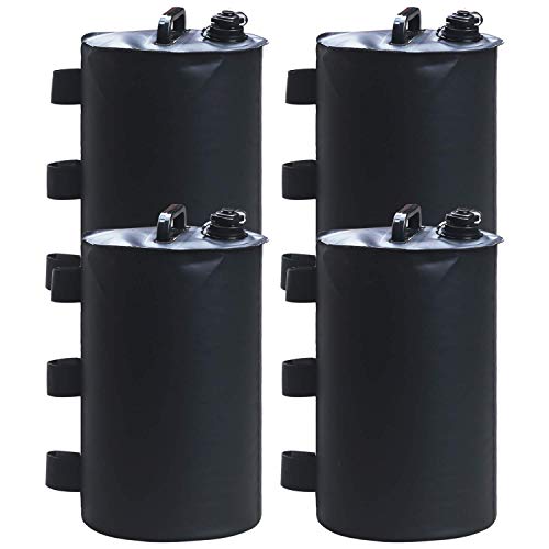 ABCCANOPY Pavillonstandfüße 4er Set, mit Wasser befüllbar,Gewichte für Gartenzelt/Partyzelt/Faltpavillon，Schwarz