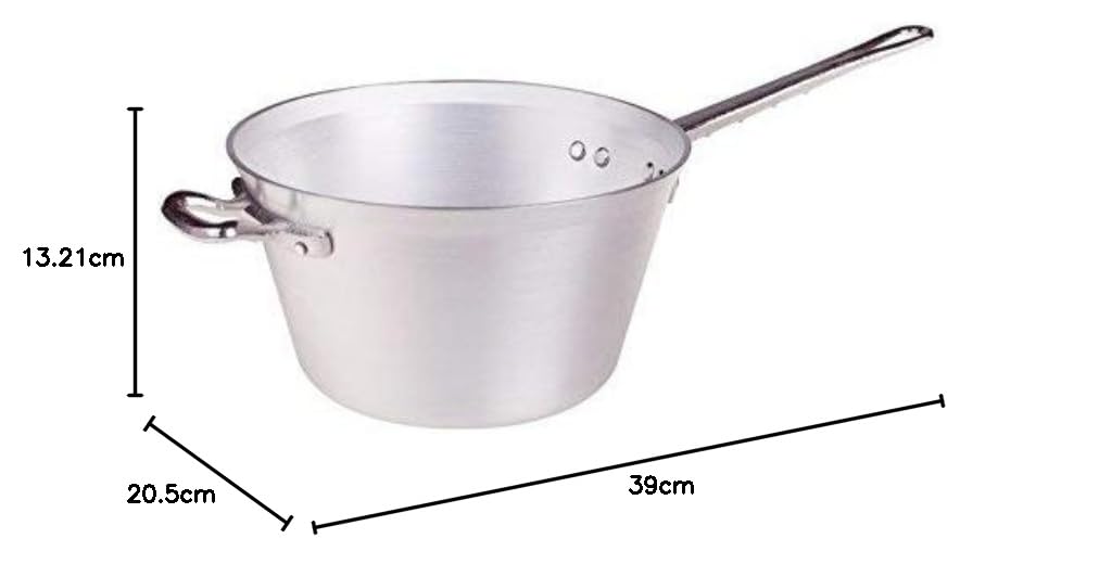 Pentole Agnelli, ALMA16518, Paiolo Per Polenta Con 1 Manico e 1 Maniglia In Acciaio Inox, Alluminio, Argento