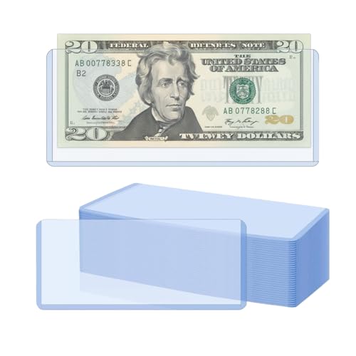 33 protectores de billetes de plástico duro 6.8 x 2.9 pulgadas miniatura 1