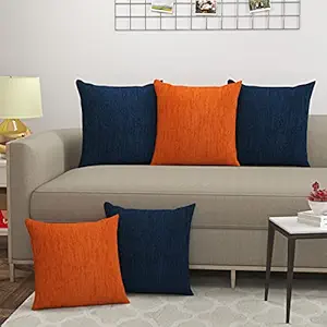 DEVSANG - ALL ABOUT HOME FURNISHINGS Solid Throw Pillow/Cushion Covers Set of 5, 16 x 16 inch, Multicolor Set