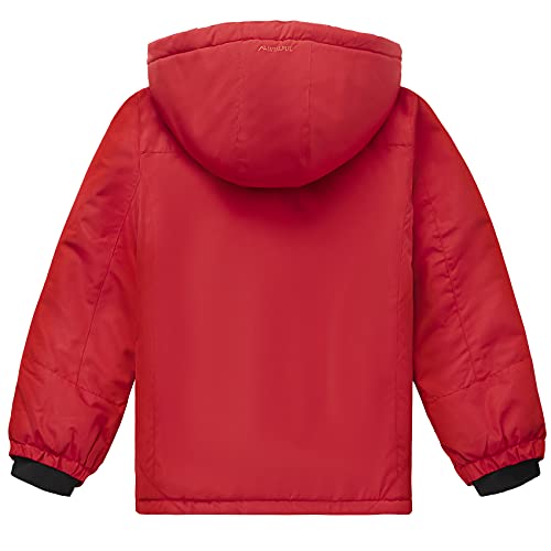 Image of WULFUL Boy's Waterproof Ski Jacket Warm Fleece Hooded Winter Snow Coat
