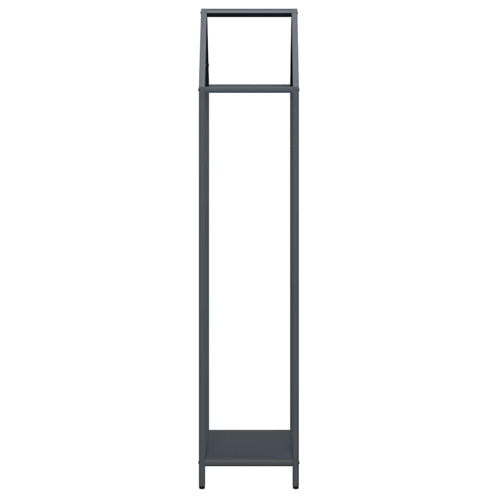 Regał na drewno opałowe ze stali walcowanej na zimno (nośność 100 kg) – antracytowy, 40 x 25 x 120 cm, wytrzymały magazyn na drewno kominkowe do salonu, garażu i domku ogrodowego – łatwy montaż i