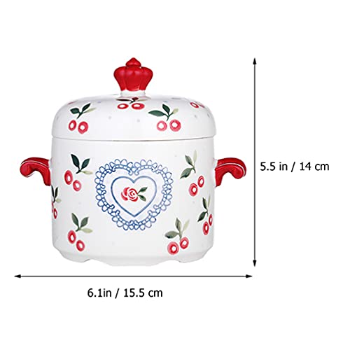 Fumegante Guisado Pote de Cerâmica Copo: Ninho de Pássaro 650Ml Pote de Panela Fumegante Tigela de S