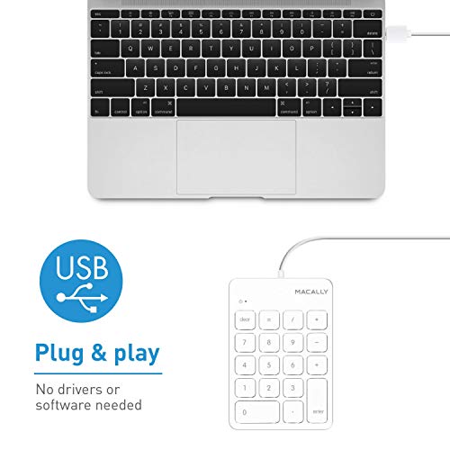 Macally USB Wired Number Pad and a Wired Computer Mouse, Increase Speed by Decreasing Fatigue