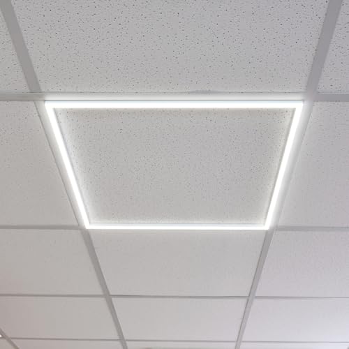 Masterled [Garantía Europea Panel Marco luminoso LED 60x60 48W Desmontable para techo técnico de placas. Iluminacíon eficiente para oficinas y comercios. Luz Neutra o Fría (4000 / 6500ºK) (Luz Fría)