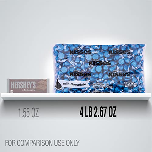 Hershey's Kisses Dark Blue Foils Milk Chocolate Candy, Individually Wrapped, Gluten Free, 66.67 Oz Bulk Bag (Approximately 400 Pieces) #TOP5