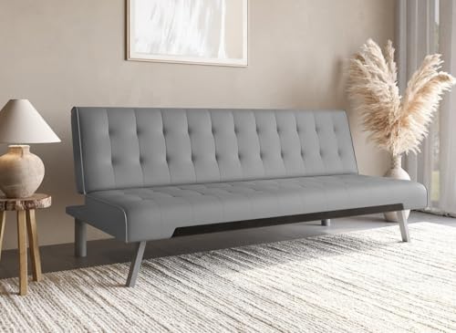 DecoInParis Banquette clic-clac capitonné Design Gris KEDY