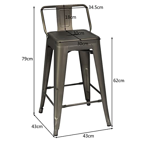 LIFEZEAL Set di 4 Sgabelli da Bar, Sedie