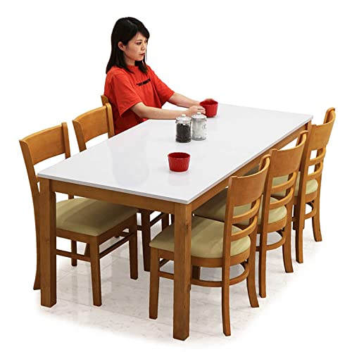 【送料込み】ナチュラルウッド ダイニングテーブル ダイニングテーブル7点セット ナチュラルウッド×ホワイト