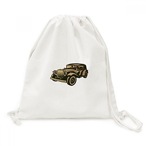 Pochon cordon voiture classique noir silhouette toile pour ranger facilement vos affaires