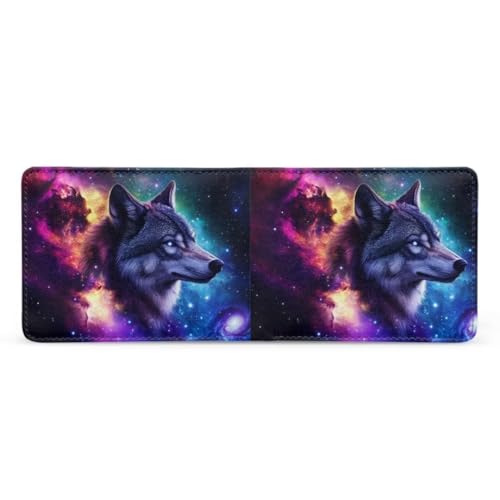 Image of Coldinair Stellar Galaxy Wallet for Teen Boys Kids Purse Wallets Wolf Leather Kids Boys Bifold Wallet for Children Teenager