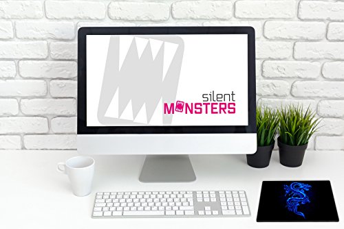 Tappetino Mouse 24 x 20 cm piccolo, Drago blu, con Bordo Cucito, Durevoli, antiscivolo e silenzioso, gioco, ufficio, casa, lavabile, arrotolabile, Tappetini per il Gaming Mousepad - Mousepad - Immagine 1