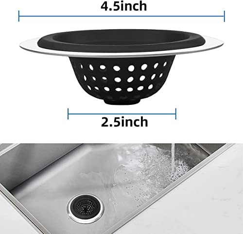 Image of Trifecta Kitchen Sink Strainer Food Catcher 2 PCs 4.5 inch Diameter, Flexible Silicone Kitchen Sink Drainers Traps Food Debris and Prevents Clogs, for Most Kitchen Sink Drains (Mix - 2)