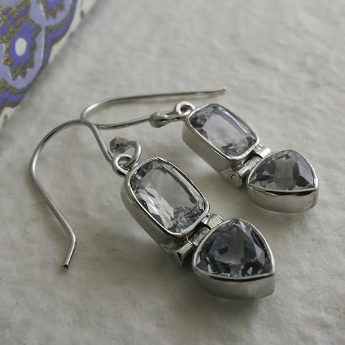 Boucles d'oreilles topaze bleue argent 925 le cadeau idéal avec pierre précieuse - 5
