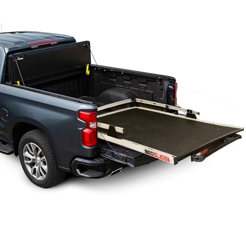 Bedslide 1500 Contractor Sliding Truck Bed Organizer, 75 x 48-Inch, Capacity 1500 lbs., Truck Bed Storage Tray, Silver