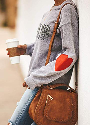 Valentine's Day Long Sleeve Sweatshirts Women Love Heart Print Graphic Shirts Pullover Tops Casual Blouse3