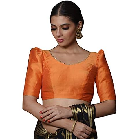 Women's Readymade Party Wear Indian Style Padded Bollywood Blouse for Saree Crop Top Choli Cover