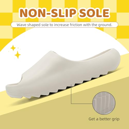 Image of Kids Cloud Slides for Boys & Girls, Super Soft & Comfy Beach Pool Slippers, Non-Slip Waterproof Shower Sandals for Toddlers & Kids