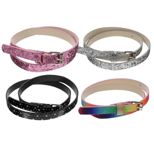 BESPORTBLE 4pcs Girls Uniform Belt Boys and Girls Belt for Dresses Artificial Leather Strap Heart Buckle Waist Comfortable