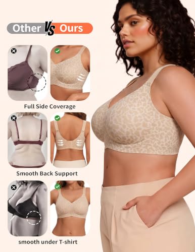 Image of PoseFree Jelly Bras for Women, Wireless No Underwire, Full Coverage Support