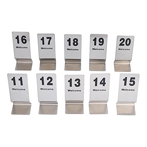 Cartes de numéro de table Acouto double face en acier inoxydable pour fête et banquet