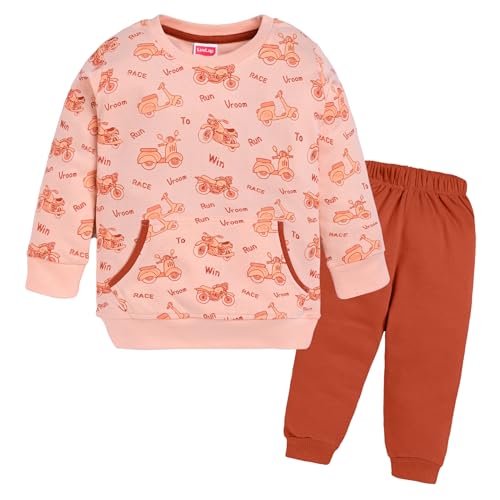 Image of LuvLap Baby Boys Full Sleeve Hooded Sweatshirt & Pyjama Set