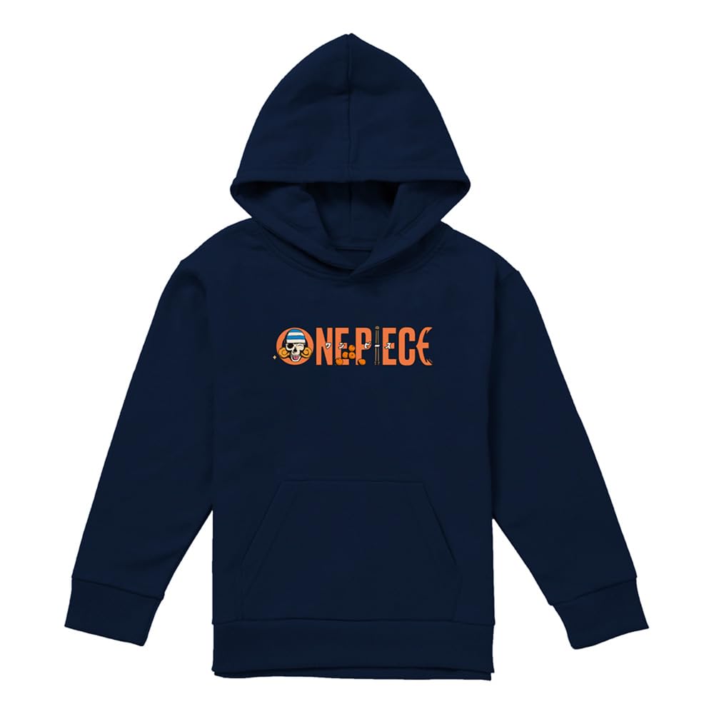 One Piece Nami Orange Tangerines Logo Youth Kids Pull-Over Hoodie, Navy, 9-11Y