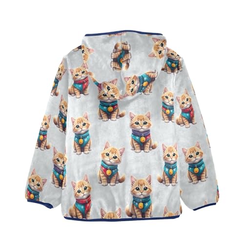 CHIFIGNO Cute Cats Grey Toddler Boys Warm Comfy Fleece Outerwear Jackets with Polar Fleece Lining 3T2