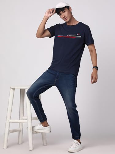 Image of ADRO 100% Cotton Lycra Tshirts for Men Combo Pack of 3 | Regular Fit | Printed T Shirt | Round Neck Half Sleeve| Mens Tshirts