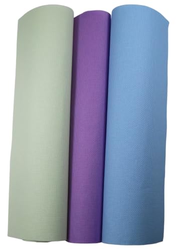 Image of KCS 3 pc of 15 inch x 18 inch(38cmx45cm) 16 Count Cross Stitch Cotton Aida Cloth Needlework Rolled Fabric Box,16CT,Light Green+Lavender+Light Blue