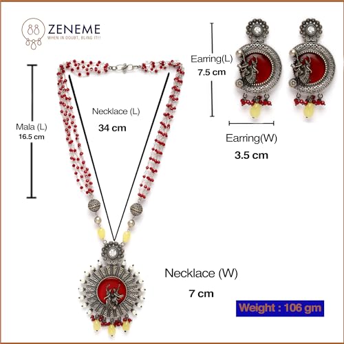 Antique Matte God Krishna Jewellery Set with Stone Studded & Beads