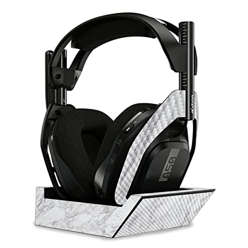 Image of MightySkins Carbon Fiber Skin Compatible with Astro A50 Wireless Headphones + Base Station (Gen 4) - Frost Marble | Protective, Durable Textured Carbon Fiber Finish | Easy to Apply | Made in The USA