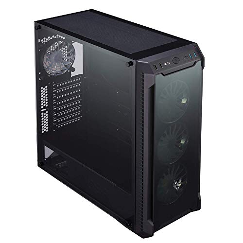 Gabinete para PC FSP E-ATX Mid Tower CMT520 Plus para gaming con 2 paneles de vidrio templado y 4 ventiladores RGB direccionables compatibles con sincronización ASUS Aura Sync y MSI Mystic Light miniatura 4