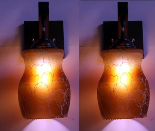 Image of Modern Decorative Designer Wall Light Industries for Living Room, Bedroom, Bedside, and Decorative Lighting Indoor Use, Bulb Not Included (Brown Barel, 2)