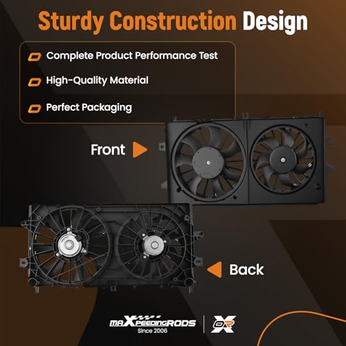 Image of maXpeedingrods 620973 Radiator Cooling Fan Assembly with Motor for Chevrolet Impala V6 2006-2011, for Buick Lacrosse V6 2008, for Chevy Monte Carlo 2006-2007, 89018690 89018691 89018693