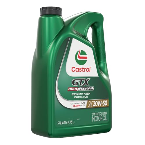 Image of Castrol GTX High Mileage 20W-50 Synthetic Blend Motor Oil, 5 Qt, Pack of 3