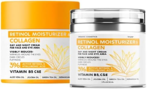 Lifting Retinol Cream for Face - Anti-Aging Support with Collagen - Firming Day and Night Cream that Helps Reduce Wrinkles, Fine Lines, Dry Skin - Hyaluronic Acid Facial Moisturizer - Made in the USA