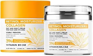 Lifting Retinol Cream for Face - Anti-Aging Support with Collagen - Firming Day and Night Cream that Helps Reduce Wrinkles, Fine Lines, Dry Skin - Hyaluronic Acid Facial Moisturizer - Made in the USA