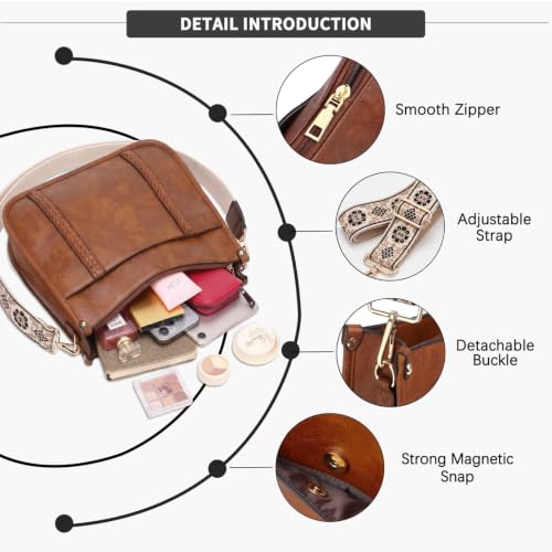 Image of AUYOCO Vegan Leather Crossbody Bags for Women Purse Shoulder Bag