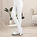 EMEM Apparel Women's Ladies Solid Colored Opaque Dance Ballet Costume Microfiber Footed Tights Stockings Fashion White D