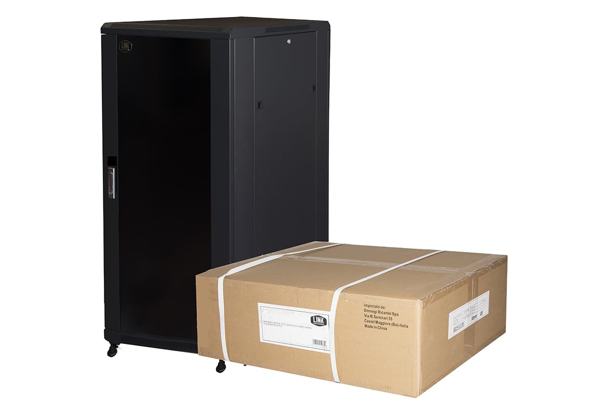 Armadio Rack 19" 27U Reti 600x800 Nero Porta Vetro