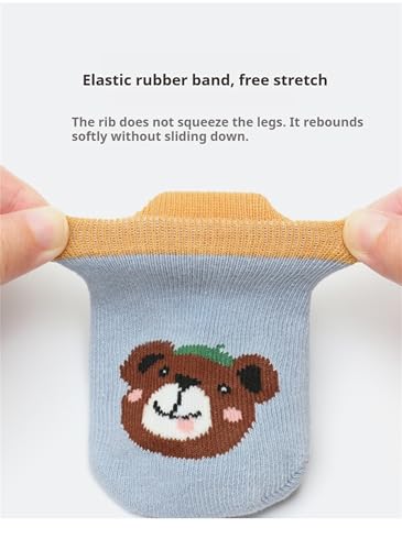 Toddler Baby Non-Skid Ankle Socks with Grips Girls Boys Anti-Slip Floor Socks for Infants 12 Pairs4