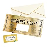 ok4y Geschenkgutschein mit Rubbelaufkleber zum Selbstausfüllen, Geschenkkarte für Geburtstag, Kino, Reise Goldenes Ticket