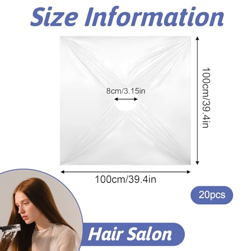 LIQWEI 20 Pcs Disposable Hair Color Capes, Waterproof Barber Salon Cape Hairdresser Shampoo Cape, Makeup Capes for Home And Salon Use Unisex