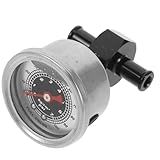 ULTECHNOVO Öldruckmesser Auto Aluminiumlegierung 0 100 Psi Kraftfahrzeug Öldruckanzeige mit Inline Adapter 3/8 Schlauchanschluss für Kfz Drucküberwachung